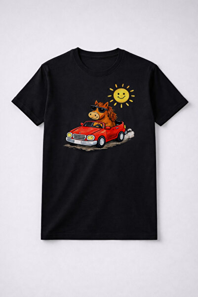 JOLT Unisex Διασκεδαστικό Μαύρο T-Shirt Αριθμός Μοντέλου: 001