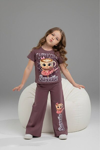 Yağmur Giyim PJKBP Σετ κοντομάνικο για κορίτσια με σχέδιο Ballerina Cappucino...