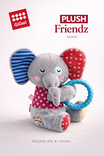 Gigwi Plush Friendz Serisi Peluş Fil - Sesli & Hışırtılı Köpek Oyuncağı - Küç...
