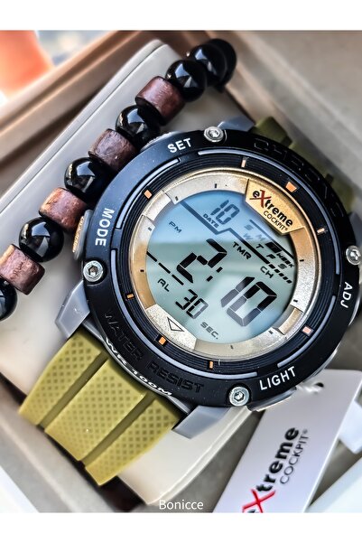 Cockpit EXTREME 10 ATM Havuz Deniz Kullanılabilir,Yeşil Silikon Kordon,SPOR E...