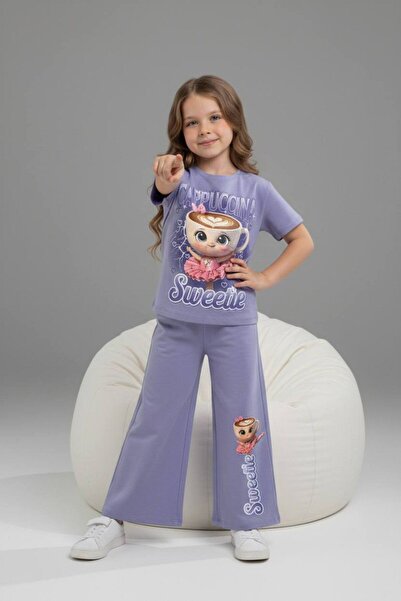 Yağmur Giyim PJKBP Σετ κοντομάνικο για κορίτσια με σχέδιο Ballerina Cappucino...