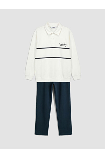 LC Waikiki RMZ GİYİM FARKİLYA Tricou și pantaloni brodați pentru băieți