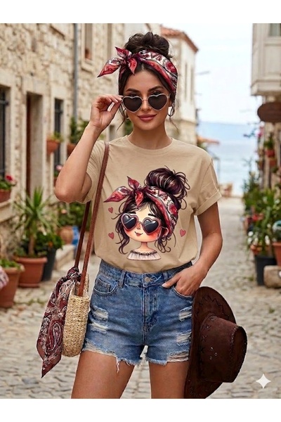 WOODROFFE Γυναικείο μπλουζάκι με στάμπα κινουμένων σχεδίων, oversized, casual