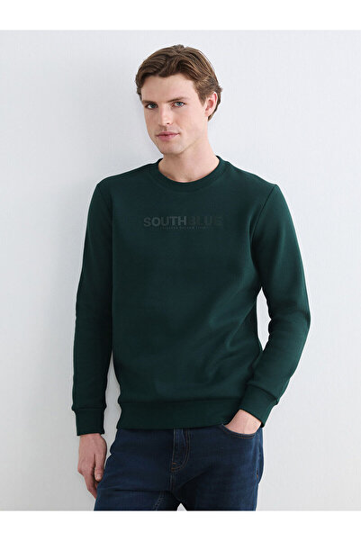 LC Waikiki Özmarka New Season Crew Neck Printed Men's Thick Sweatshirt
