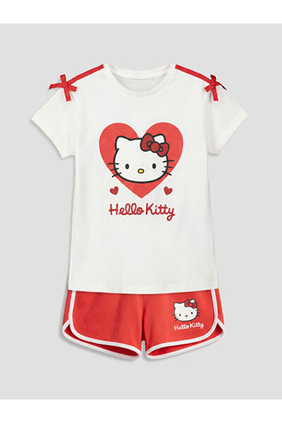 LC Waikiki شورت وتي شيرت مطبوع عليه I Hello Kitty للفتيات من Freezen Store