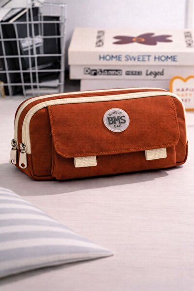 GlassySKY Husă de creioane din pânză cu buzunar frontal, cu mai multe compart...