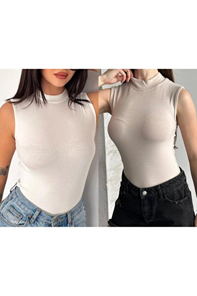 Makarina Women's Fishneck Modal Cotton Sleeveless Bodysuit