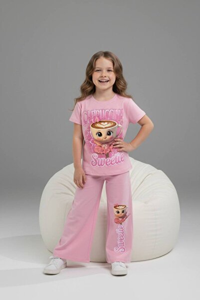 Yağmur Giyim PJKBP Σετ κοντομάνικο για κορίτσια με σχέδιο Ballerina Cappucino...