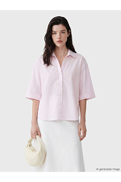 LC Waikiki قميص نسائي مخطط بياقة روبا من RMZ GİYİM FARKIYA