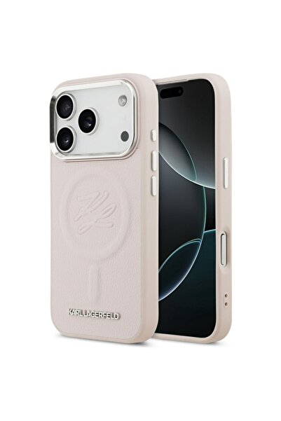 Karl Lagerfeld Θήκη για iPhone 17 Pro Max, Δερμάτινη με Αρχικό & Μεταλλικό Λο...