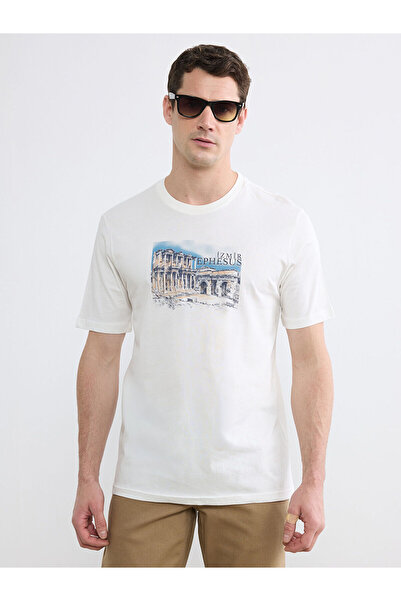 LC Waikiki Peak New Season Crew Neck Izmir Printed Men's T-Shirt