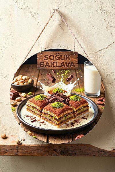 Nod Στολίδι τοίχου πόρτας με ξύλινο κορδόνι και εικόνα κρύας μπακλαβάς, πινακ...