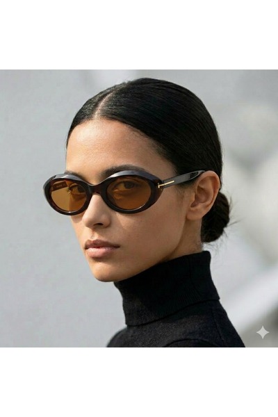 Ticarto Women's Vintage Model Brown Sunglasses Tctgt002304G0337