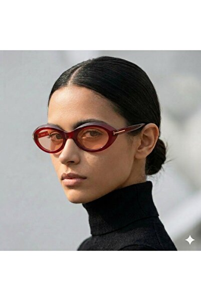 Ticarto Women's Vintage Model Burgundy Color Sunglasses Tctgt002309G0342