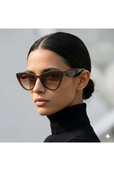 Ticarto Women's Cat Eye Brown Sunglasses Tctgt002403G0346