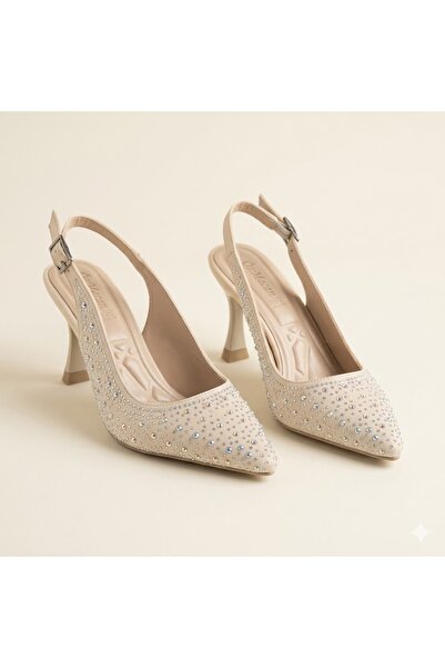 KİNDEP (Özmaçan) Damla Taş Detaylı Burnu Kapalı Kadın Topuklu Abiye Ayakkabı ...