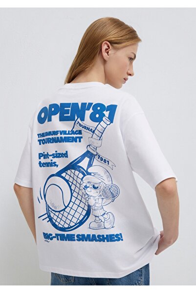 Mavi Smurfs Printed Loose Fit T-Shirt