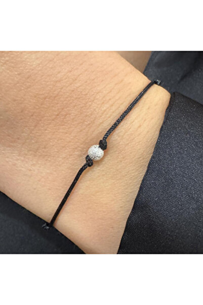 Teo Bijoux Brățară din argint 925 cu șnur simplu și mărgea Stardust de 4 mm