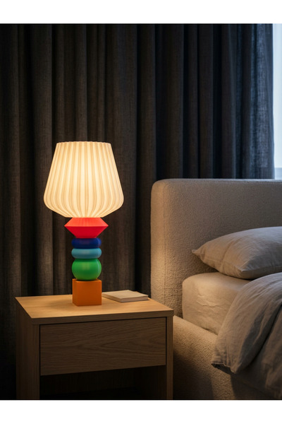 Lumessa Home Abajur Dekoratif MODUL Renkli Modern Tasarım Masa Lambası Gece L...