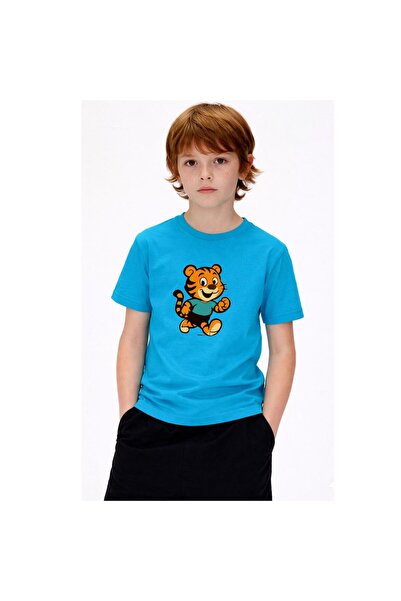 playwear Παιδικό unisex μπλουζάκι Happy Tiger με στάμπα, 100% βαμβάκι, με καν...