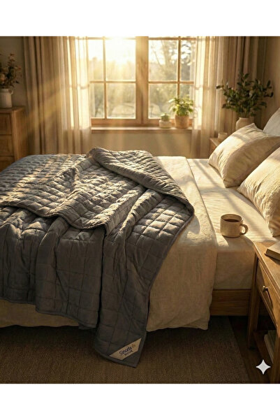 Vayomy Weighted Blanket Double Quilt 8 kg Gray 200X220 100% Wool Filled Can Be Used in 4 Seasons