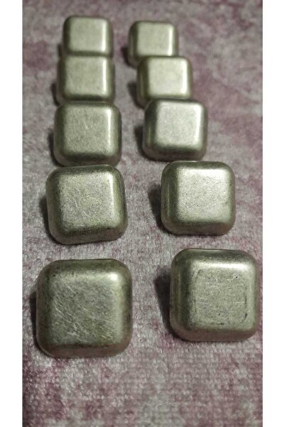 ILCARE Antique Silver Plated Metal Button 27 Size 17 mm 10 Pieces