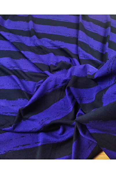 Kumaş Parça Interlock Knitted in Purple and Black Colors 140X100Cm