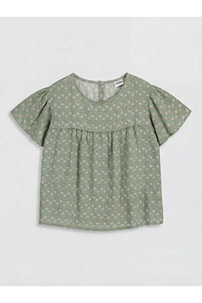 LC Waikiki Peak New Season Crew Neck Patterned Girls' Blouse