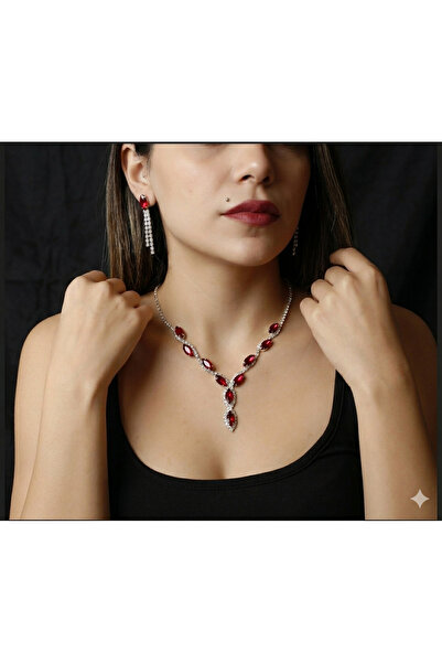 by evrenmusti مجموعة أقراط متدلية بتصميم مرصع بالأحجار الكاملة