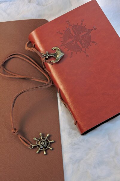 Nova Crafts Tan Color Compass Pier Notebook with Kraft Paper Pages