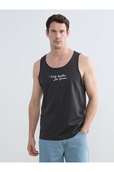 LC Waikiki Peak New Season U Collar Printed Men's Sleeveless T-Shirt