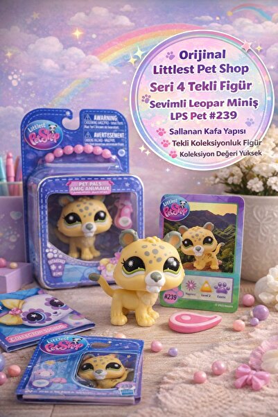 TOYFEST Littlest Pet Shop Seri 4 Tekli Figür Miniş Leopar LPS Pet #239 Koleks...