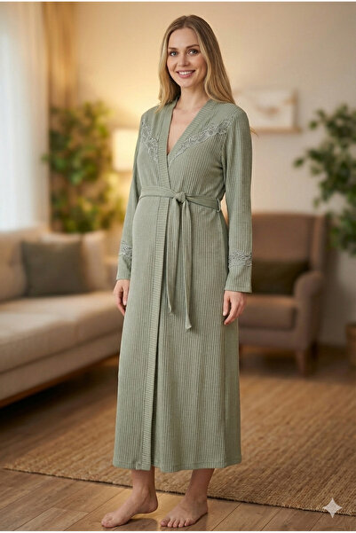 Lohussa New Season Green Lace Detailed Belted Summer Special Design Melissa D...