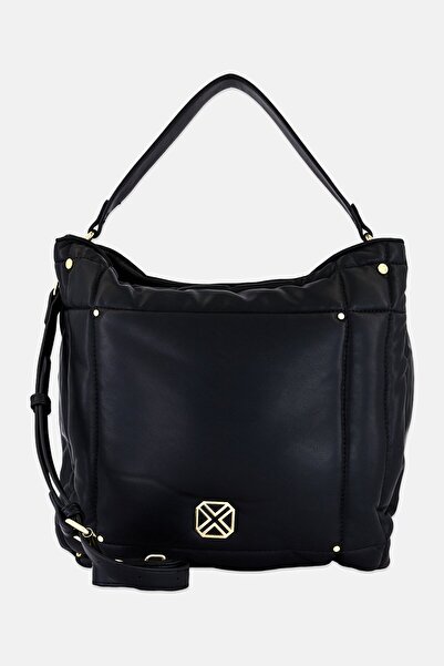 XTI Women Metal Logo Tote Bag, Black