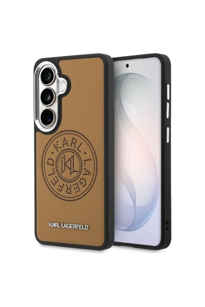 Karl Lagerfeld Case for Samsung Galaxy S26, Wrapped Leather with Karl Round P...