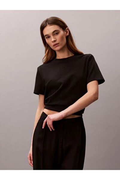 Calvin Klein SİYAH LOGOLU KADIN T-SHIRT