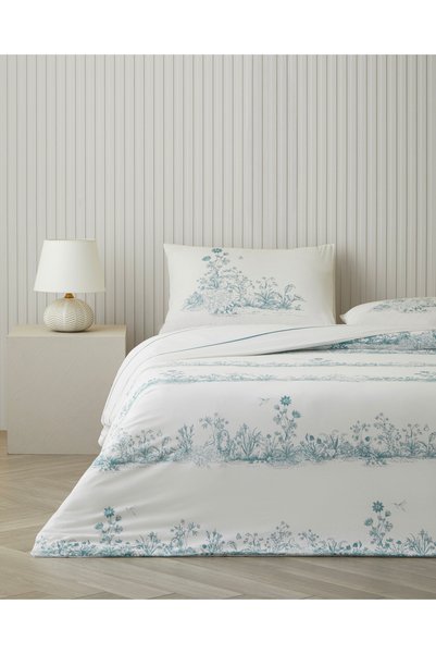 English Home طقم غطاء لحاف قطني فردي من جويلاين مقاس 160x220 سم باللون الأخضر
