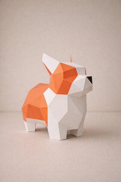 YSY AKROBAT Sevimli Corgi 3D Masaüstü Modeli | Maket 62x62cm | Hayvan Temalı ...