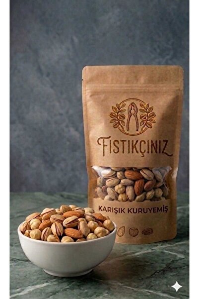 FISTIKÇINIZ 1 kg lüks karışık atom içeriği fındık fıstık badem kaju Yeni mahs...
