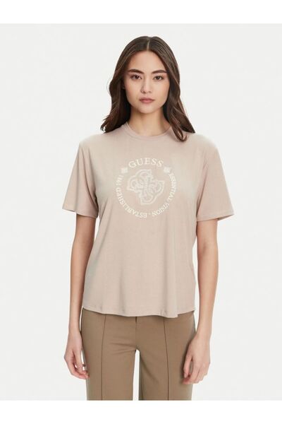 Guess Γυναικείο T-shirt V5YI05KCOA2 Μπεζ