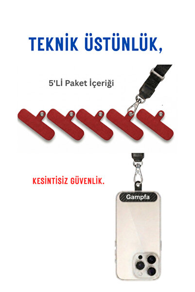 gampfa Phone Neck Strap Attachment Mini Size Red 5 Pieces