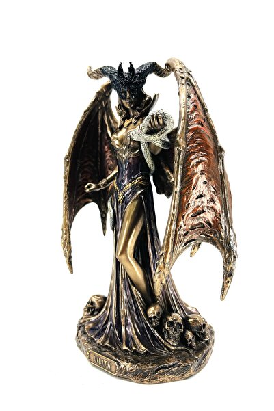Veronese Design Lilith Heykeli - 17.5x23 cm Bronz Kaplama Gotik Mitolojik Dek...