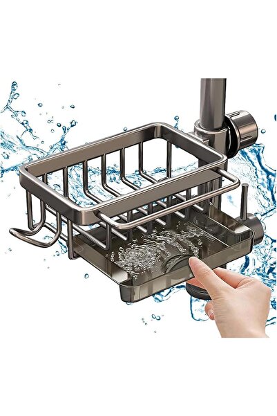 Arabest حامل متعدد الوظائف للمغسلة، حامل إسفنج للمطبخ، منظم لصنبور المغسلة (ي...