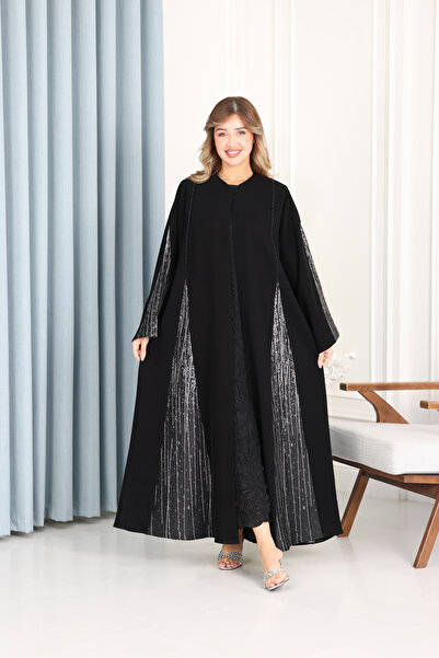 Nasnasa Abayat عباية مكس الباربي الإندونيسي مع التفتة المشجّر والشك اليدوي