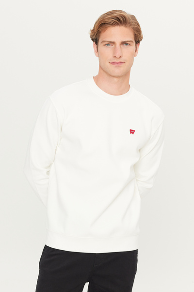 WRANGLER Regular Fit Normal Kesim Bisiklet Yaka Kırık Beyaz Sweatshirt
