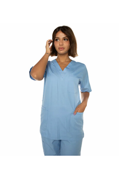EZARY Elegant Blue Women's Medical Uniform Scrub Ezzari