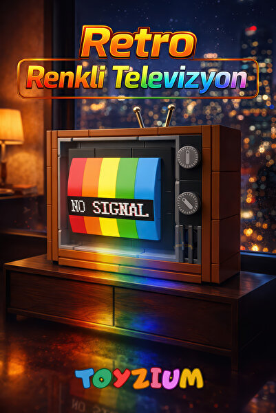 Shem Renkli Televizyon Yapı Blok Oyuncak Seti (133 Parça) - Dekoratif Blok Model