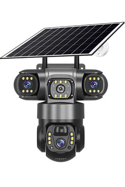 Dobest 4K Güneş Enerjili PTZ Güvenlik Kamerası Otomatik Takip İki Yönlü Ses R...