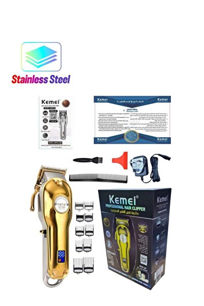 Kemei Original Professional Rechargeable Cordless Hair Clipper For Men Gold C...