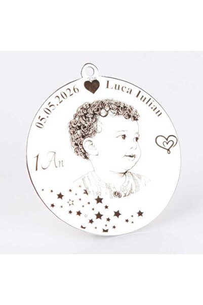 Simoshop Personalized Silver Medallion for Baptism